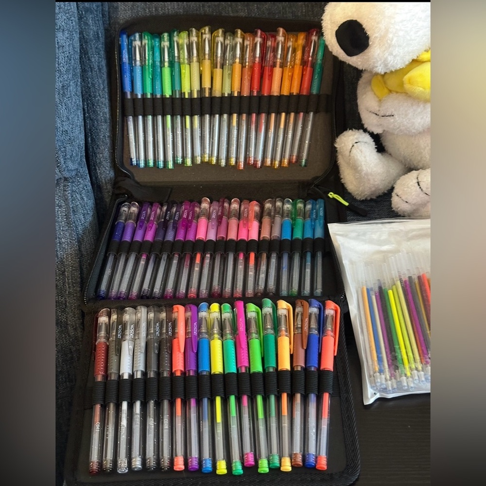111 Pack Glitter Gel Pens Set, ZSCM 58 Colors Glitter Pens With 52 Refills